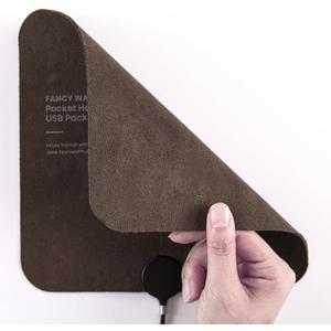 Heating Pad, Electric Heating Pads for Back, Neck, Abdomen, Ultra-Thin & Rechargeable,  4 Temperature Settings, Soft Suede Surface, 7.87'' x 7.87''(Brown, 7.87''7.87'')