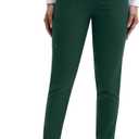 Scrub Pants for Women- Slim Fit Jogger Pants with 5 Pockets, 4-Way Stretch Soft Fabric Cargo Work Pant (Small, Deep Green)