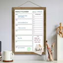 Dry Erase White Board Weekly Calendar Board, Magnetic Whiteboard for Wall,17.7“x23.6 Solid Wood Pink Framed Message Board, Planner Board for Office, Home, School（Weekly-BB-PK-4560） 