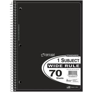 Top Flight Standards 1-Subject Notebook, 70 Sheets, Perforated, Wide Rule,  (31306)