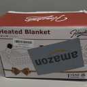 Homemate Electric Blanket Heated Throw - 50x60 Ultra Soft Cozy Flannel Heating Blanket with 10 Fast Heat Levels 8 Hours Auto Off Over-Heated Protection ETL Certification Keep Warm in Home Office (Black-white)