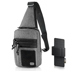 M-Tac CCW Sling Bag for Men & Women - EDC Shoulder Bag Tactical - Crossbody Concealed Carry Bag - Mens Chest Pack (Black Loop Panel)
