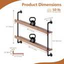 Bar Shelves, Wall Mounted Wine Rack, Weathered Brown, 48 Inch