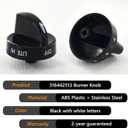 316442513 Stove Knob Black Gas Oven Range Control Assembly Compatible with Frigidaire, Kenmore, Sears Burner (4PACK)