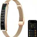 Health Smart Bracelet,Fitness Tracker with Heart Rate, Sleep Monitoring, Blood Oxygen, Step Counting for iOS and Android, No Subscription Fee, Waterproof(Gold)