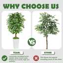 Artificial Ficus Tree 5FT Faux Floor Tree with Planter UV Resistant Potted Fake Silk Plant - Faux Trees Indoor Outdoor Lifelike Fake Ficus Tree for Home, Living Room Bedroom Topiary Tree