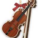 Violin Christmas Ornament 2025 - Violin Ornaments for Girls, Women, Men, Player, Teacher, Wooden Music Christmas Ornament - Unique Gifts for Violin Players