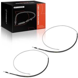 A-Premium 2-PC Set Parking Brake Cable Assembly Compatible with Volkswagen & Audi Models: Jetta 2006-2014, Golf, Golf R, A3 Quattro, GT, R32, Rabbit