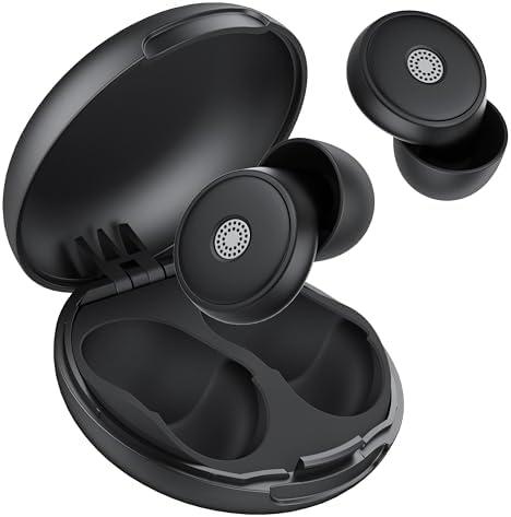 Ear Plugs for Sleeping Noise Cancelling, 45dB Soft Earplugs for Concert, Reusable Ear Plugs for Noise Reduction with Case & 8 Eartips, for Sleeping, Concert, Working, Studying, Traveling (Black)