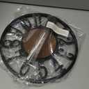 Maxstar Wall Clock Battery Operated, Silent Non-Ticking Modern Rustic Metal Round Clocks Small for Living Room/ Bedroom/ Office/ Kitchen/ Farmhouse Home Decor-12 Inch(Brown-Wood)