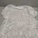 Sequin Babydoll Summer Dress，Sparkly Glitter Dress Short Flowy Tiered Tunic Dress for Women Party Club Night M