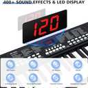 37 Keys Piano Keyboard for Beginners -1200mAh Rechargeable Electronic Musical Instrument with Mic LED Screen 200 Tones 200 Rhythms 50 Demos, Birthday Gift for Kids