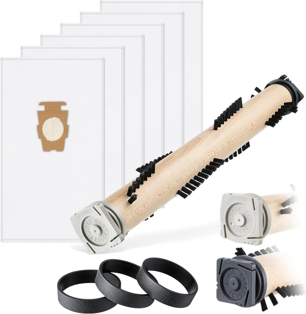 Vacuum Cleaner Brush Roll with 3 Pcs Belt & 6 Pcs Bag Compatible with Kirby Vacuum Cleaner G3/G4/G5/G6/Sentria, Ultimate G, Belt & Bag Compatible with Kirby All Model, Replacement Part