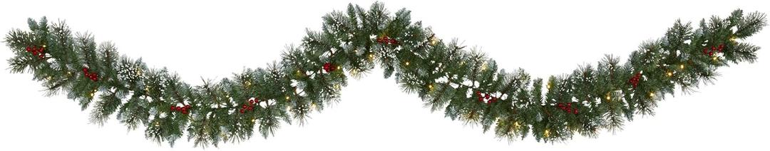 Nearly Natural 9ft. Frosted Swiss Pine Artificial