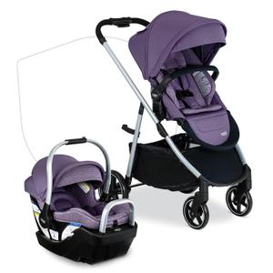 Britax Willow Grove SC Travel System, Infant Car Seat Stroller Combo with Willow SC Infant Car Seat, Alpine Base, and Grove Stroller; ClickTight Technology, SafeWash & StayClean Fabrics Pindot Iris