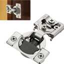 Home Expert 10 Pack (5 Pairs) 1/2" Overlay Soft Close Cabinet Hinges, Satin Nickel Stainless Steel Concealed Hinges with 3D Self-Closing for Face Frame Doors & Kitchens