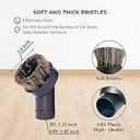 2Pack Dusting Brush Vacuum Attachments Compatible with Shark Vacuums, Upright Navigator NV350 NV360 Rotator NV500 Stratos, Corded Stick Rocket HV301 HV322 (Soft Horse Hair Bristle Round Brush)