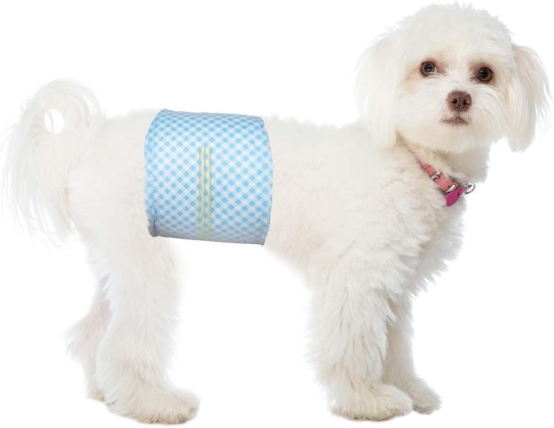 Disposable Belly Bands for Male Dogs, Puppy Diapers Male with Wetness Indicator, Super Absorbent Soft Male Dog Diapers, S, 20 Count