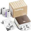 FaithTag Bible Verse Sticker Tabs Study Supplies Kit - F21, Religious Gifts for Christian Women, Men, Teen, Kids, Study Journal, Crafts, Coloring, Bookmarks, Church, Note, Party Favors - Light Brown