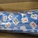 American Mahjong Tile Set, 166 White Tiles & 4 All-in-One Wooden Racks with Pushers, Mah Jongg Game Sets with Blue Mahjong-Themed Carrying Bag