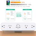 PD30W Desk Clamp Power Strip, Desktop Mount Surge Protector, Fast Charging Station, 5Ft Extension Cord Desk Edge Mount Shelf with 4 Outlets 4 USB Ports (2 USB C), Home Office Accessories Essentials