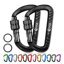 12kN (2697 lbs) Heavy Duty, Locking, Auto Locking, Wiregate Carabiner Clips, for Securing Pets, Outdoor, Camping, Hiking, Hammock, Dog Leash Harness, Keychains