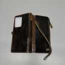 Defencase Compatible with Samsung Galaxy S21 Ultra Case Wallet with RFID Blocking Card Holder for Women Men, PU Leather Magnetic Snap Flip Zipper Strap Wallet Case Fit for Galaxy S21 Ultra 5G, Coffee