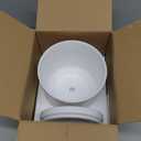 Ekirlin 7 inch Plant Pots,Ceramic Flower Planters Indoor,Modern Succulents Containers with Drain Hole Saucer,Decorate Home,Office & Outdoor (White)