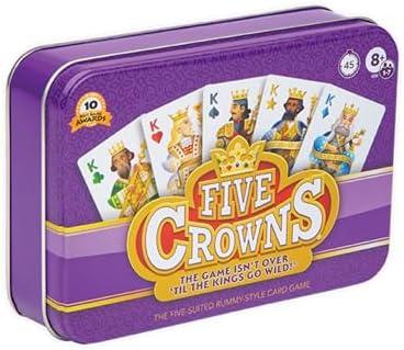 Five Crowns Collectible Tin – Card Game for Kids and Adults, Family Game Night, The Game isn’t Over Until the Kings Go Wild, 5 Suited Rummy Style Card Game, 1-7 Players, Ages 8+