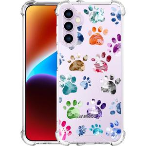 Compatible with Samsung Galaxy S23 Cases with Design, Cute Transparent Phone Case for Women Girls Girly with Heavy Duty Protective Bumper (Clear Dogs Paws)