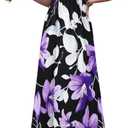 Bluetime Women's Summer Boho Sleeveless Floral Print Tank Long Maxi Dress (S-3XL) (Purple, M)