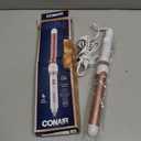 Conair Double Ceramic 1-Inch Curling Wand, Produces Flawless Waves, Curling Iron for Use on Medium and Long Hair, 30 Heat Setting Curling Iron, White/Rose Gold, 1 Inch Wand (Pack of 1)