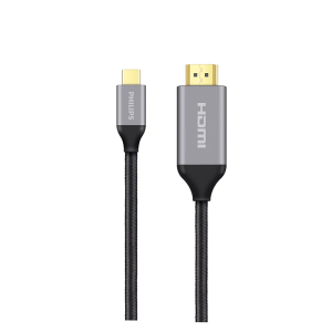 Philips Elite 6' USB-C to HDMI Audio/Video Cable, Male to Male, Black/Silver