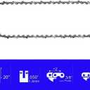 (3 Pack) 20-Inch Chainsaw Chain-3/8" Pitch .050" Gauge 72 Drive Links with 2 Bonus Sharpening Files; Heavy Duty Carbon Steel Chains Fit Most Major Chainsaw Brands