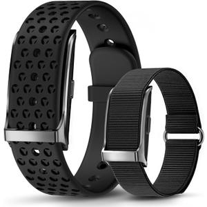 Smart Health Wristband, All-Day Continuous Heart Rate Blood Pressure Stress HRV Monitor, Improve Sleep, Wearable Activity & Fitness Tracker, 120+ Sports Modes, 60-Day Battery, with Free App, 2 Bands