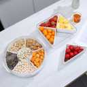 2Pack Veggie Tray With Lid for Fridge Organizer Bins Divided Snackle Box Container with 6 Compartments for Party Serving Platter, Fruit Tray with dip, Snack Storage, Reusable Meal Prep