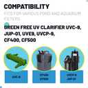 Pond UV Light, 9 Watt UVC G23 Base Replacement Bulb for Outdoor Pond Clarifier, Light Bulb Compatible with Tetra GreenFree UV Clarifier and JUP-01 UVE9 CF400 CF500 UVCP-9 Aquarium Filter (2 Pack)