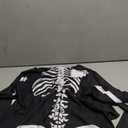 Skeleton Costume Women Front and Back Print Skeletons Sexy Form Fitting Bodysuit for Halloween (Large)