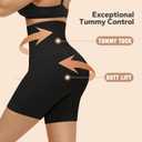 Shapewear Shorts for Women, High Waisted Body Shaper Shorts, Tummy Control, Butt Lifter, Seamless Compression (Medium-Large, Black)