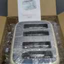 Roter Mond Toaster 4 Slice Retro Stainless Steel with Extra Wide Slots Bagel, Defrost, Reheat Function, Dual Independent Control Panel, Removable Crumb Tray, 6 Browning Levels, Cream White