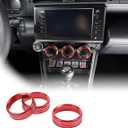 Aluminum Alloy Car Interior Decorations Audio Volume Control Knob for Subaru BRZ Toyota 86 2022 Air Conditioning Knobs Trim Accessories (Air Conditioning Knobs-3Pcs, Red)