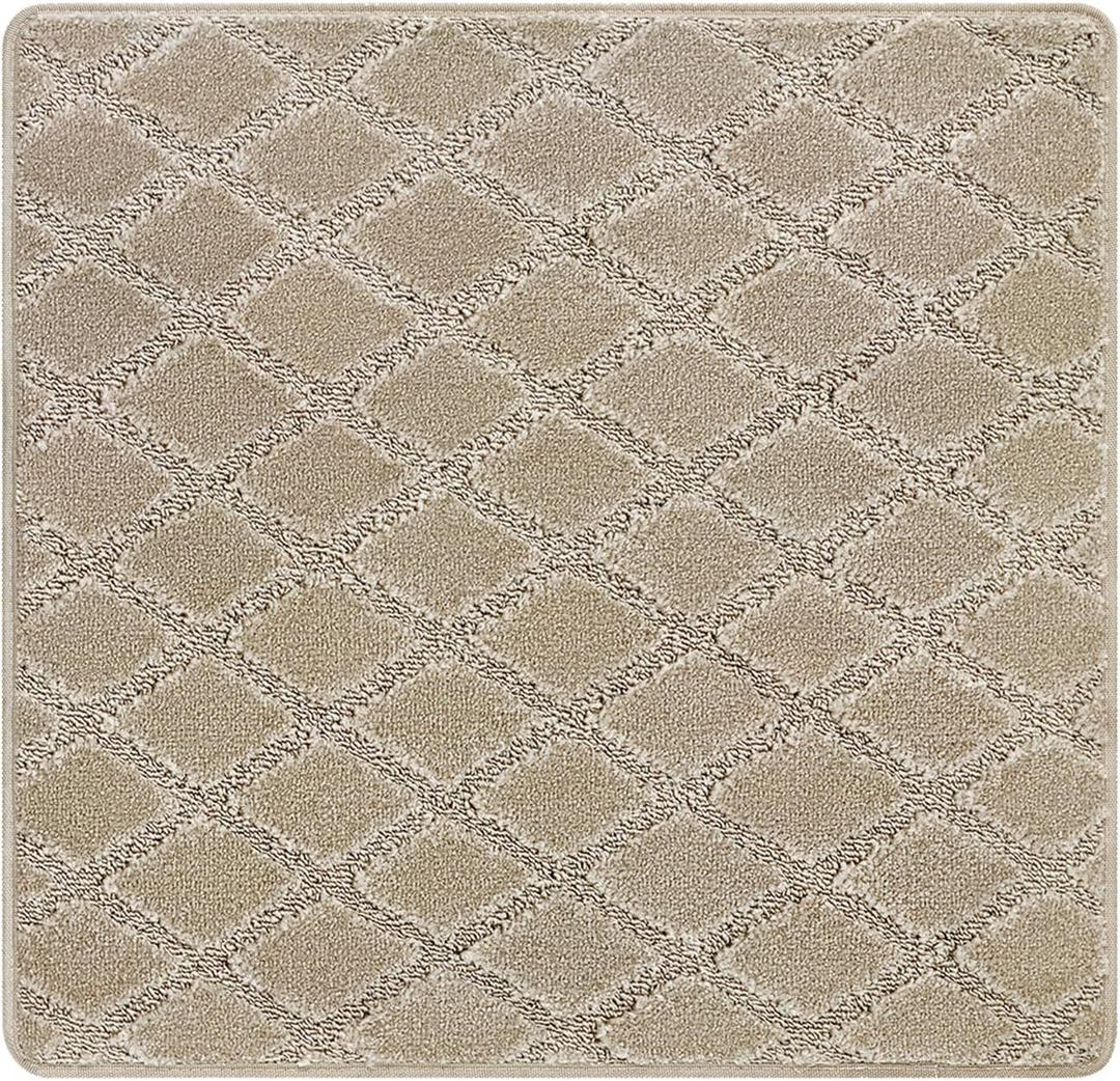 PURE ERA 30x30 Inch Area Rug Carpet Stair Landing Mat Non Slip Carpet Rug | Small Rug Tape Free Self Adhesive Backing, Indoor Doormat Floor Mat for Stairs Kitchen Entryway, Rug Washable and Reusable