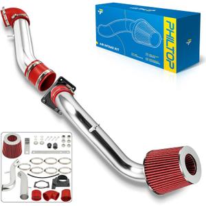 PHILTOP 2.75" Cold Air Intake Kit System Compatible with Mitsubishi Eclipse 2000-2005 2.4L L4, High Performance, Red