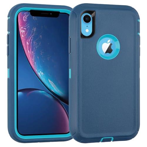 Case for iPhone XS Max Case 3-Layer Heavy Duty Bumper Cover Military Grade Drop Protection Shockproof Phone Case for iPhone XR 6.1 CyanGreen