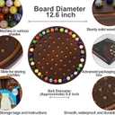 Large Solitaire Game Handmade Solid Wooden Marble Board Game Set with 36 Natural Marble Marbles Classic Thick Round Board Games for Adults Game Night (Walnut, Medium)