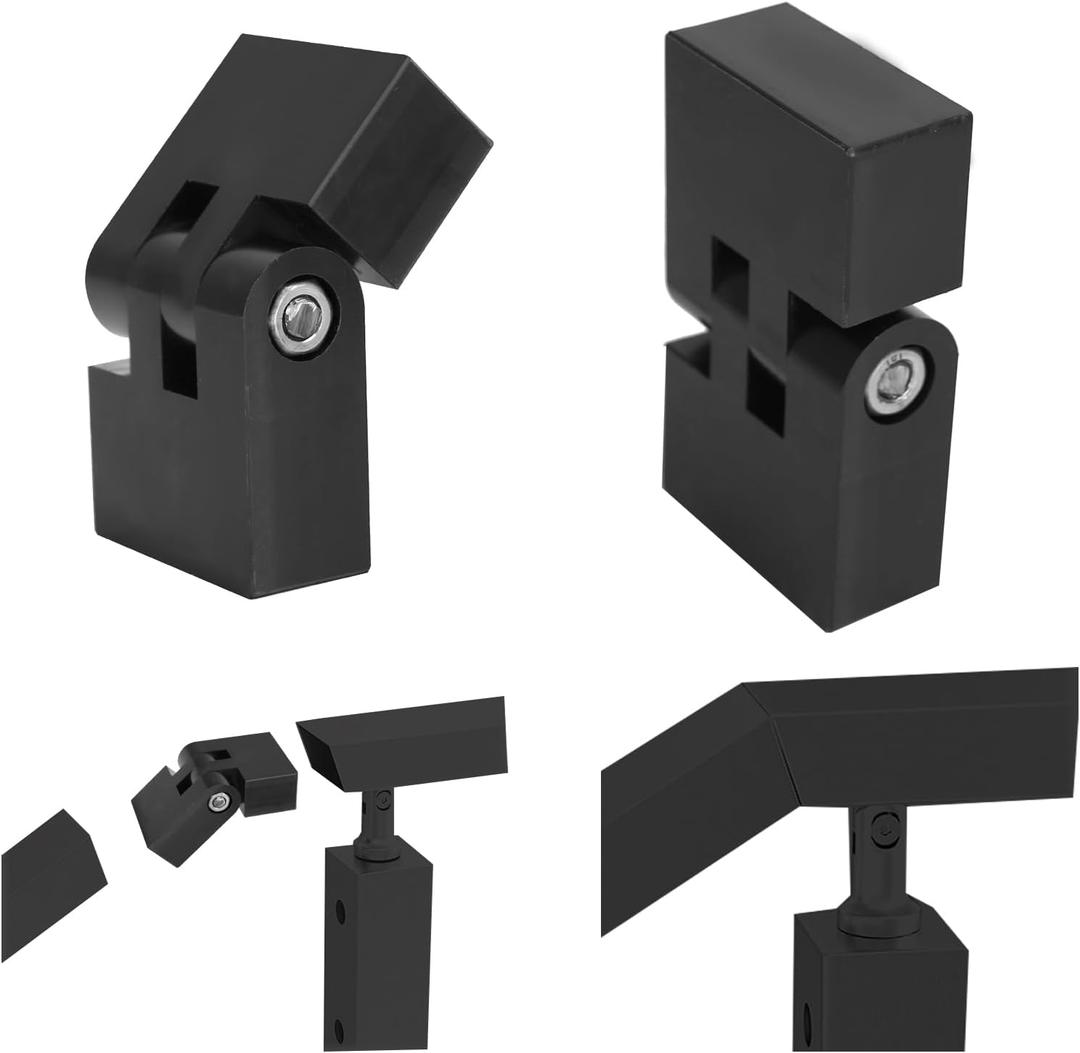 Flat Handrail Accessories - 2 Pack Vertical Pivot Connector High Strength POM Handrail Fitting Adjustable Connector for Top of Staircase,H06