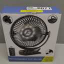 24000mAh Clip on Fan for Golf Cart - 8-inch Portable Rechargeable Fans - Max Up to 150Hrs Work Time - Battery Operated Fan with LED, Remote, Timers, Hook for Office, Desk, Camping, Tent, Treadmill (Black)