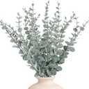 18pcs Artificial Eucalyptus Stems, Fake Greenery Leaves for Floral Arrangements, Home Office, Wedding Centerpiece, Christmas Party Decor