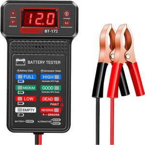 Car Battery Testers with LCD Display & LED Indicators,Battery Load Tester 12v Automotive,Universal Car Batteries Testers and Alternator Tester Cars Tools for 12v Vehicles