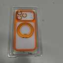 Compatible with iPhone 17 Pro Case with Invisible Magnetic O-Ring Stand Military-Grade Translucent Phone Case for iPhone 17 Pro 6.3" [Compatible with Mag-Safe][Great Grip Feeling],Orange